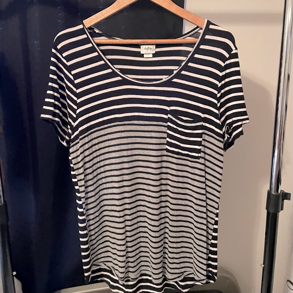 Daytrip Black Striped Top